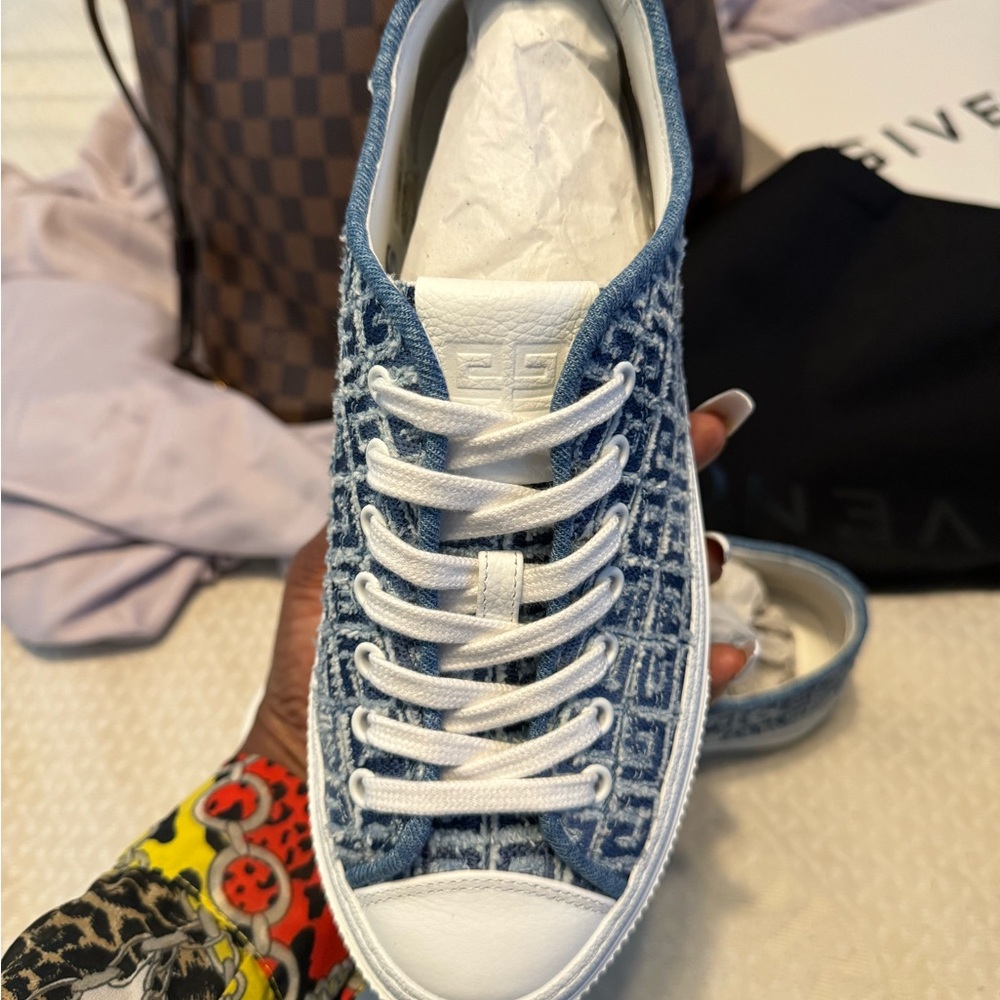 Denim and White Givenchy Sneakers Size9 - Picture 4 of 9